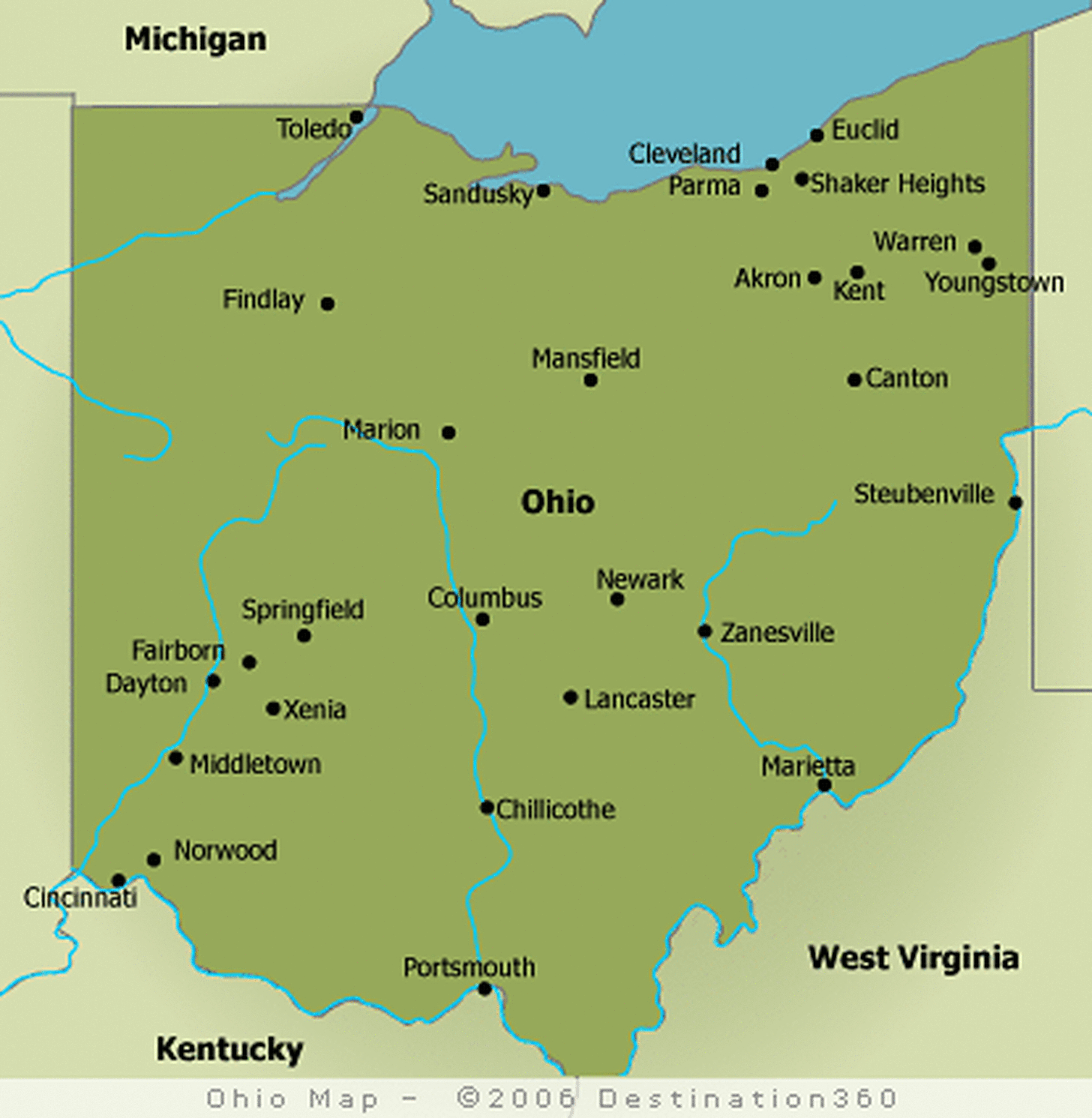 map of ohio with major cities Type Of Map Practice 6th Grade World Studies map of ohio with major cities